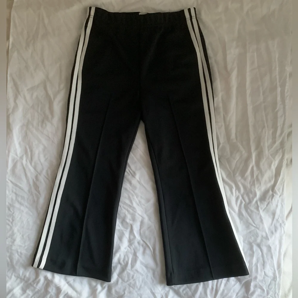 Maeve Anthropologie Fitted Side-Stripe Track Pants - Black / White - Size M - Picture 4 of 10